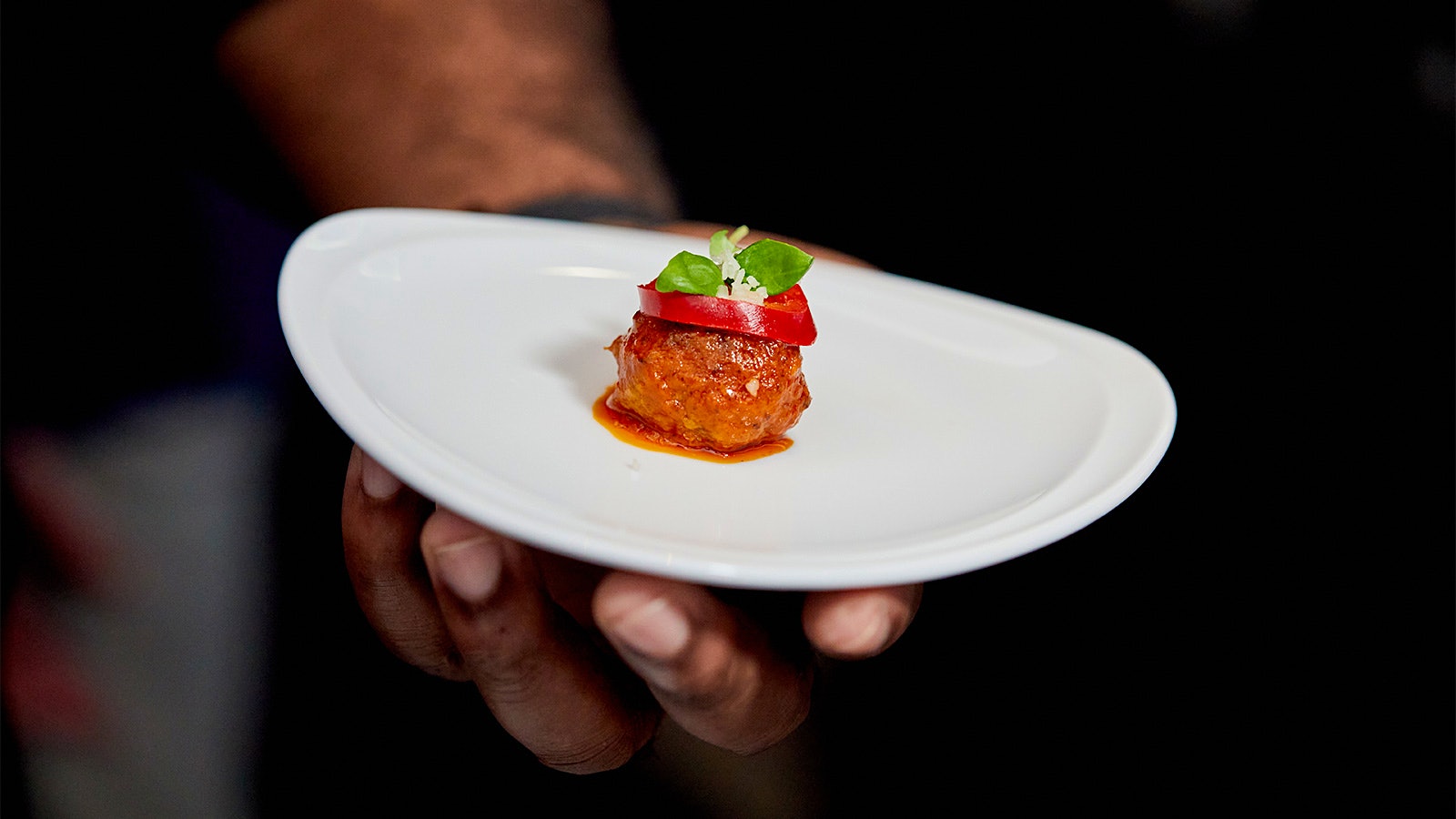 Wagyu meatball at the 2024 New York Wine Experience Champagne Reception